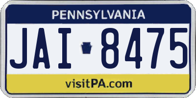 PA license plate JAI8475