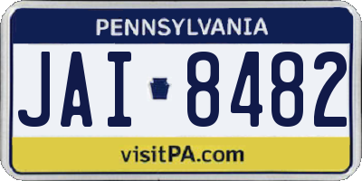 PA license plate JAI8482