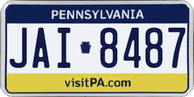 PA license plate JAI8487