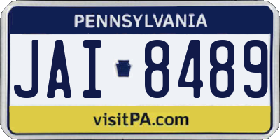 PA license plate JAI8489