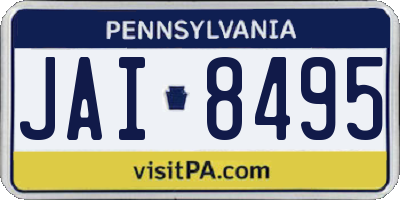 PA license plate JAI8495