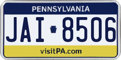 PA license plate JAI8506