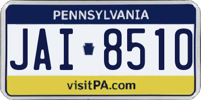 PA license plate JAI8510