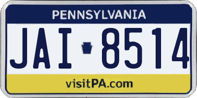 PA license plate JAI8514