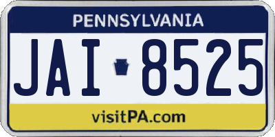 PA license plate JAI8525