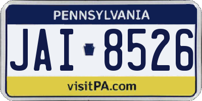 PA license plate JAI8526