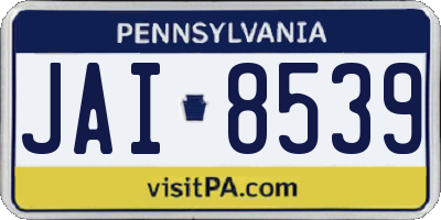 PA license plate JAI8539