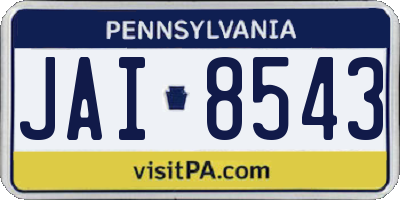 PA license plate JAI8543