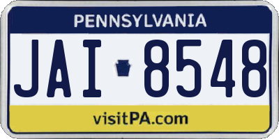 PA license plate JAI8548