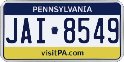 PA license plate JAI8549