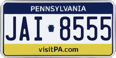 PA license plate JAI8555
