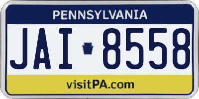 PA license plate JAI8558