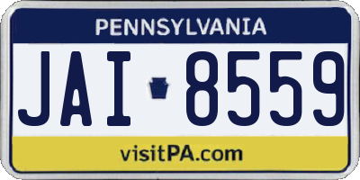 PA license plate JAI8559
