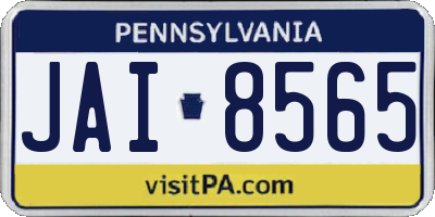 PA license plate JAI8565