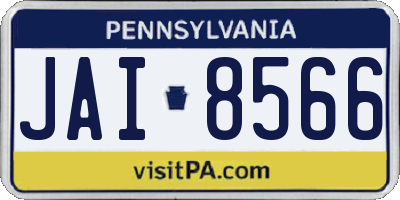 PA license plate JAI8566