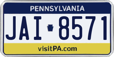 PA license plate JAI8571