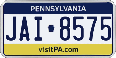 PA license plate JAI8575