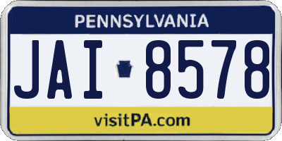 PA license plate JAI8578