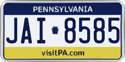 PA license plate JAI8585