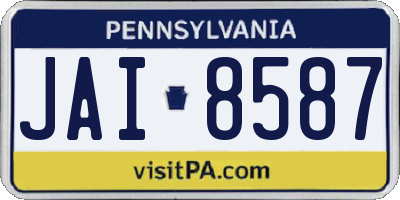 PA license plate JAI8587