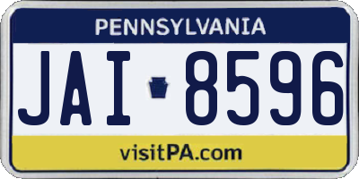 PA license plate JAI8596