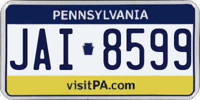 PA license plate JAI8599
