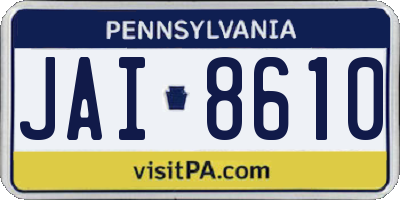 PA license plate JAI8610