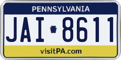 PA license plate JAI8611