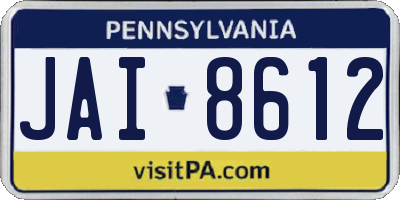 PA license plate JAI8612