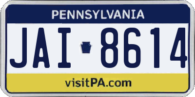 PA license plate JAI8614