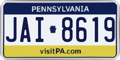 PA license plate JAI8619