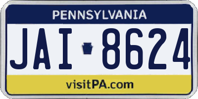 PA license plate JAI8624