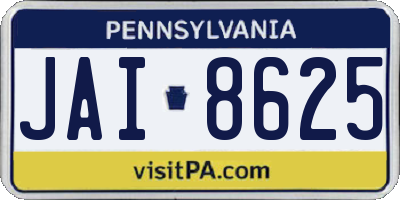 PA license plate JAI8625