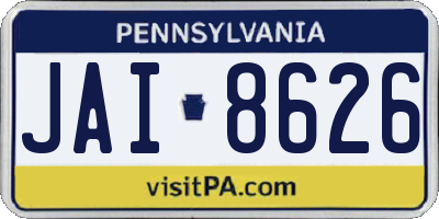 PA license plate JAI8626