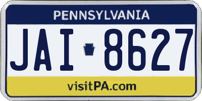 PA license plate JAI8627