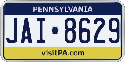 PA license plate JAI8629