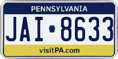 PA license plate JAI8633