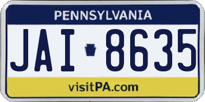 PA license plate JAI8635