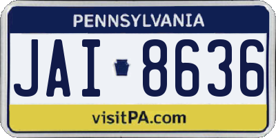 PA license plate JAI8636