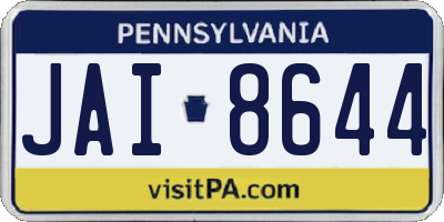 PA license plate JAI8644