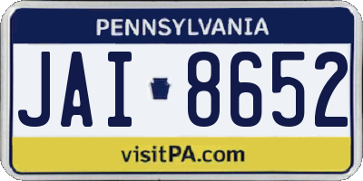 PA license plate JAI8652