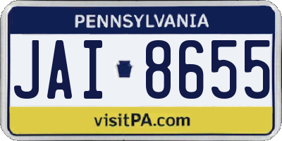 PA license plate JAI8655