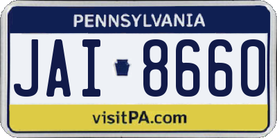 PA license plate JAI8660