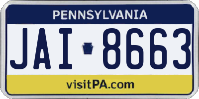 PA license plate JAI8663