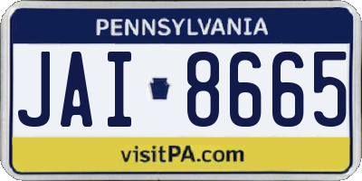 PA license plate JAI8665