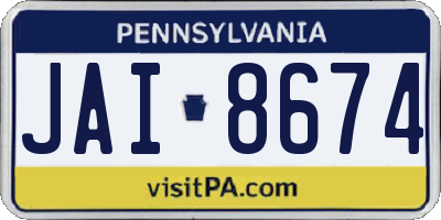 PA license plate JAI8674