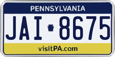 PA license plate JAI8675