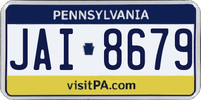 PA license plate JAI8679