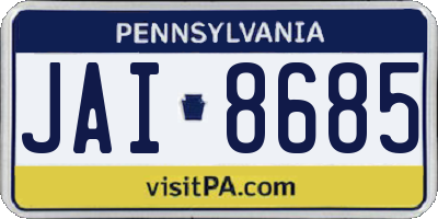 PA license plate JAI8685