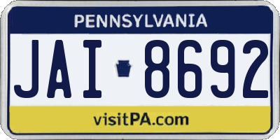 PA license plate JAI8692